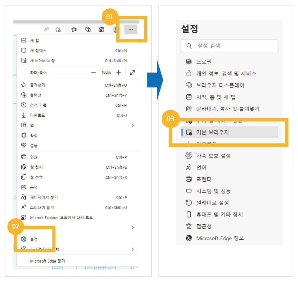 엣지 브라우저 IE모드 설정 방법